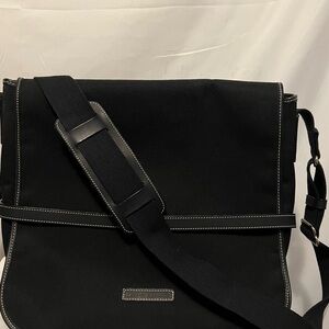 Dooney & Bourke Black Denim Crossbody Messenger Laptop Shoulder Bag